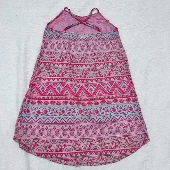 Girls L Billabong Dress Tunic A-Line with Fringe Detail and Criss-Cross Straps - Picture 2 of 6